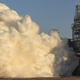 A giant plume emerges from the core stage of the SLS during the hotfire test on January 16.